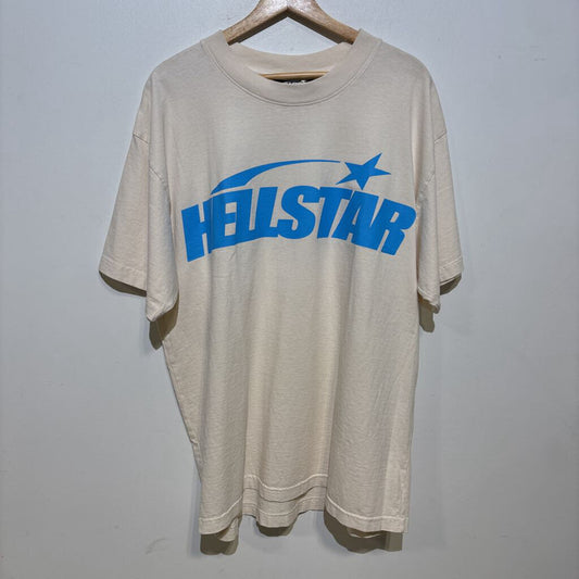 HELLSTAR ASIC LOGO , WHITE & BLUE SZ LARGE