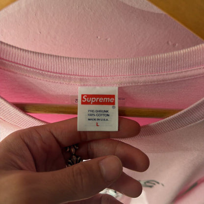 SUPREME PINK CRESENT LOGO TEE