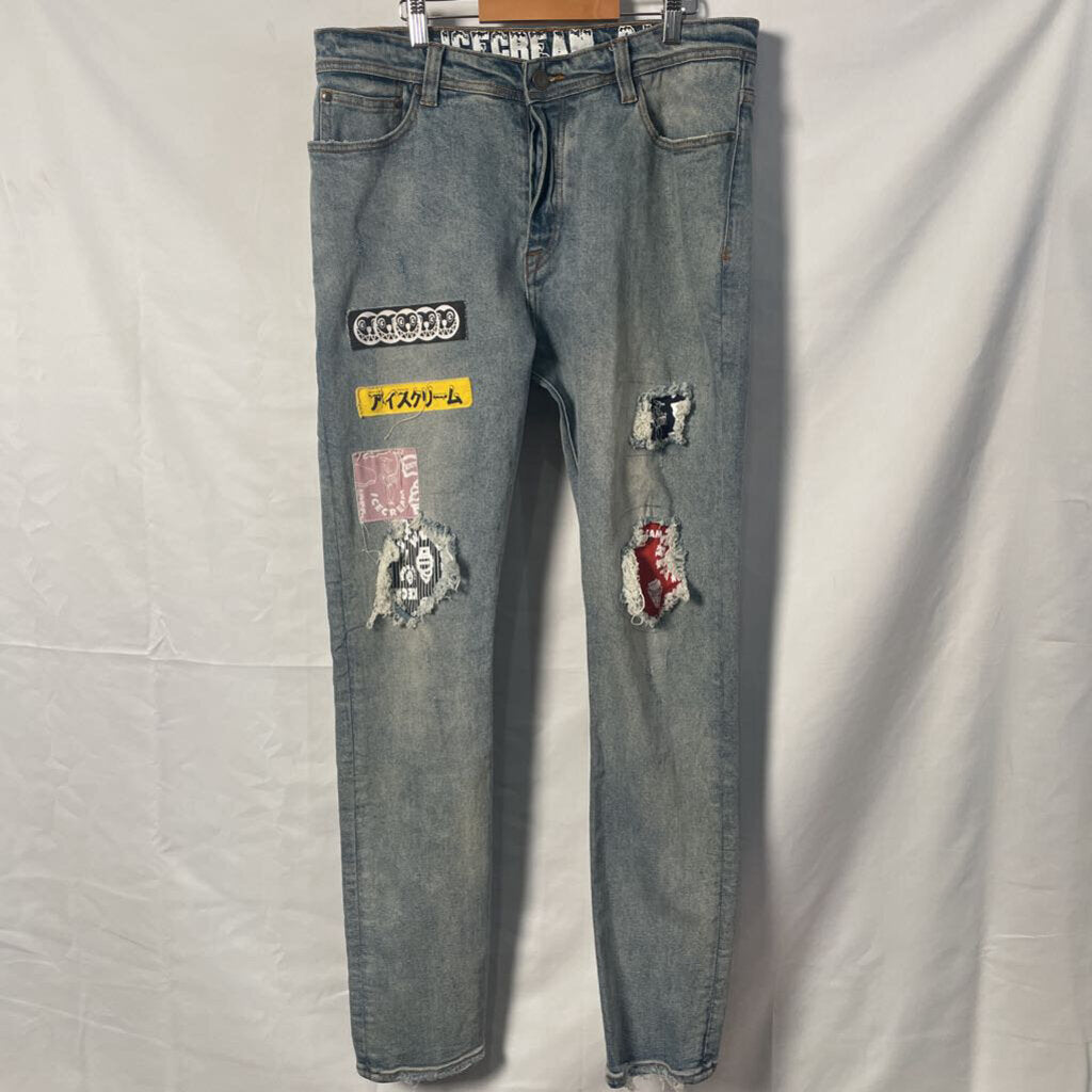 Ice Cream Patch Work Denim Sz. 34