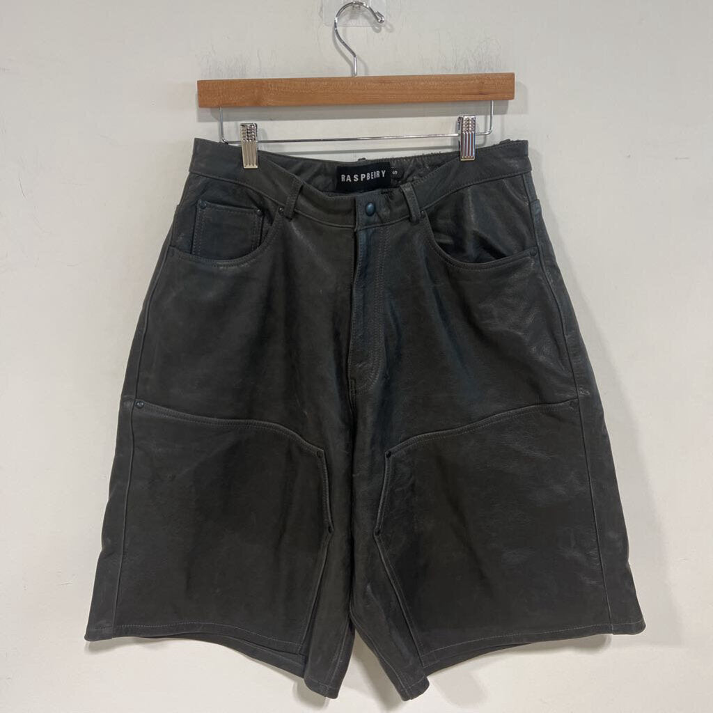 Raspberry Leather Shorts