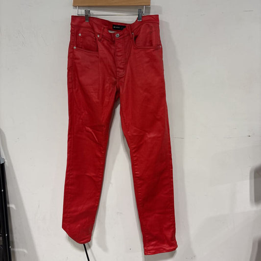 PURPLE RED WAX PANTS SZ 36