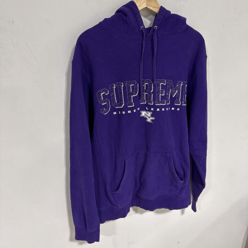 SUPREME RHINESTONE HOODIE SZ L