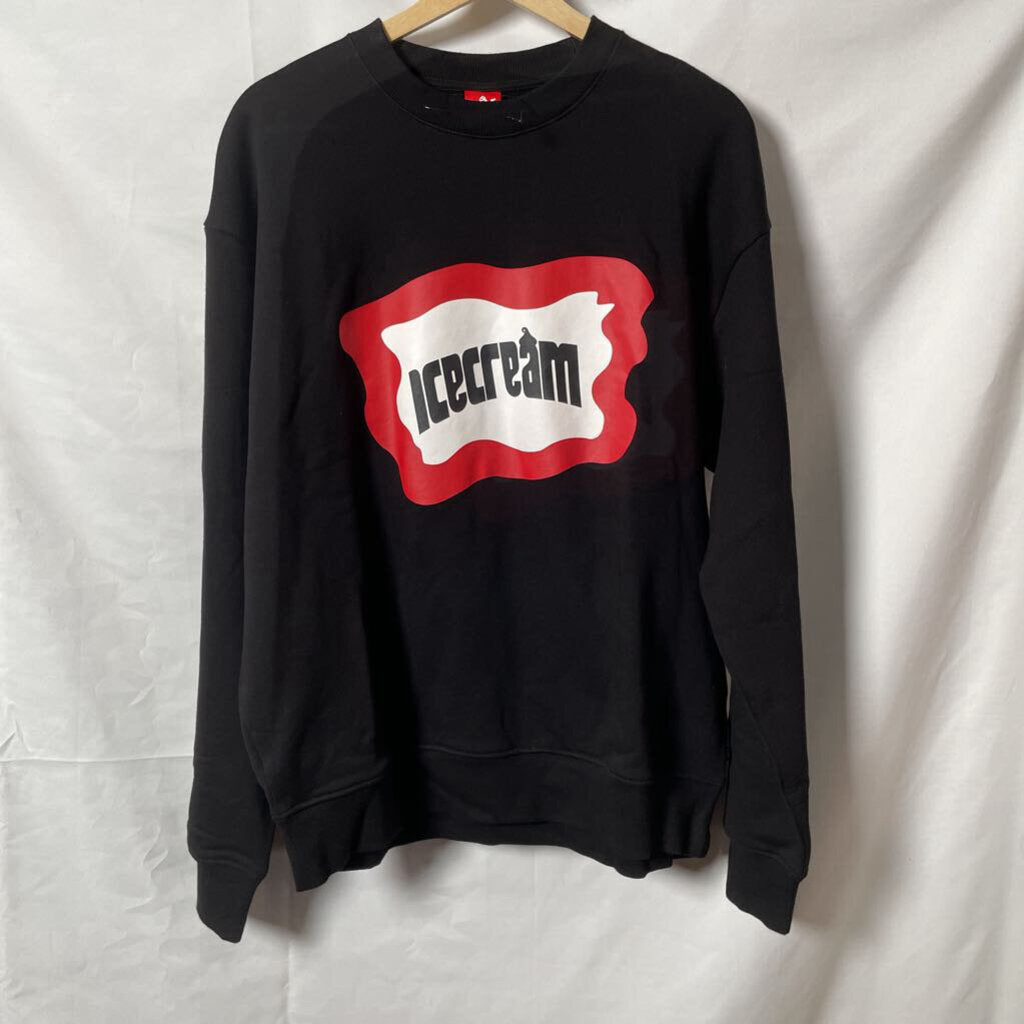 Ice Cream Black Classic Logo Crewneck Sz. L
