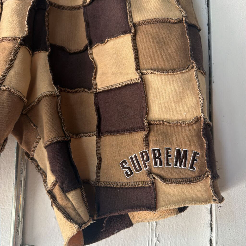 SUPREME PATCH WORK SHORTS SZ S