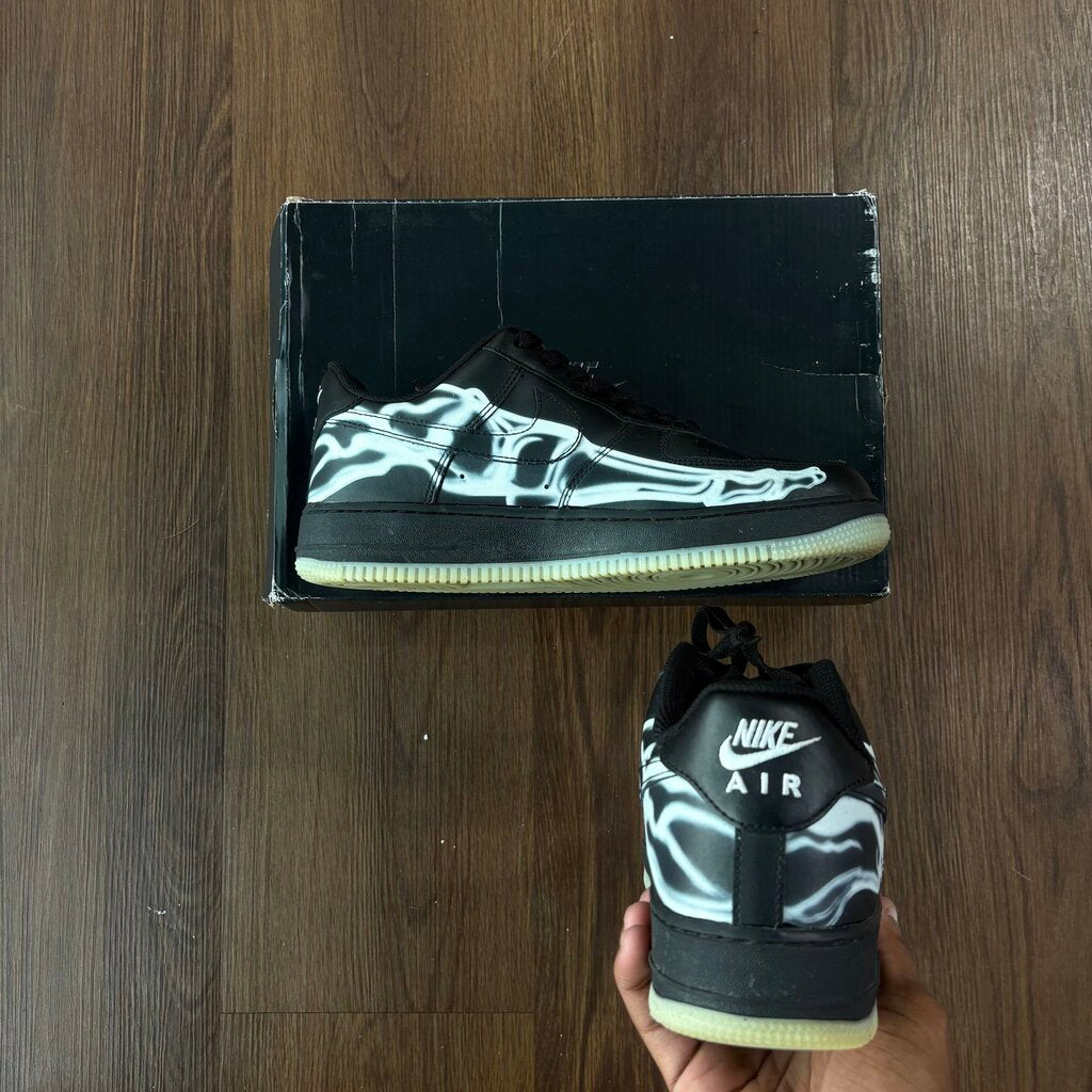 NIKE AIR FORCE 1 SKELETON " BLK " SZ. 9.5