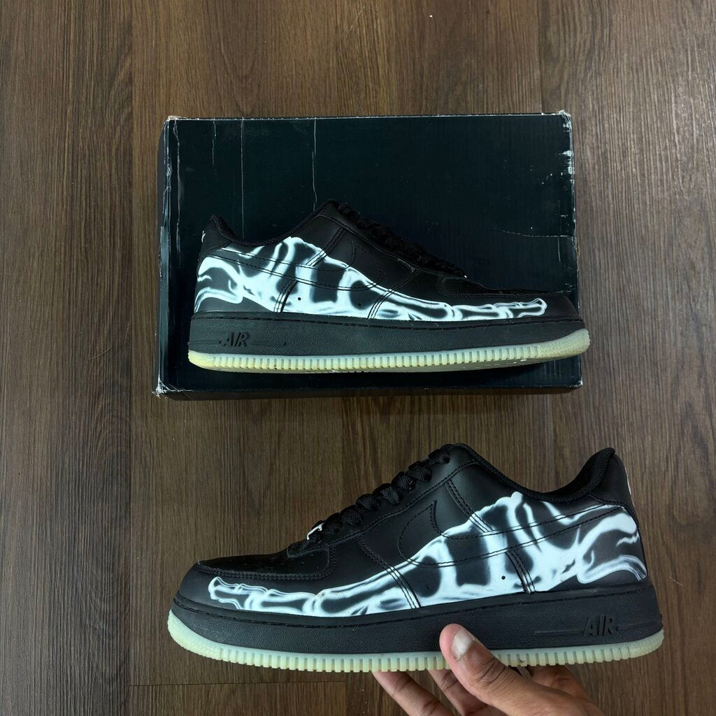NIKE AIR FORCE 1 SKELETON " BLK " SZ. 9.5
