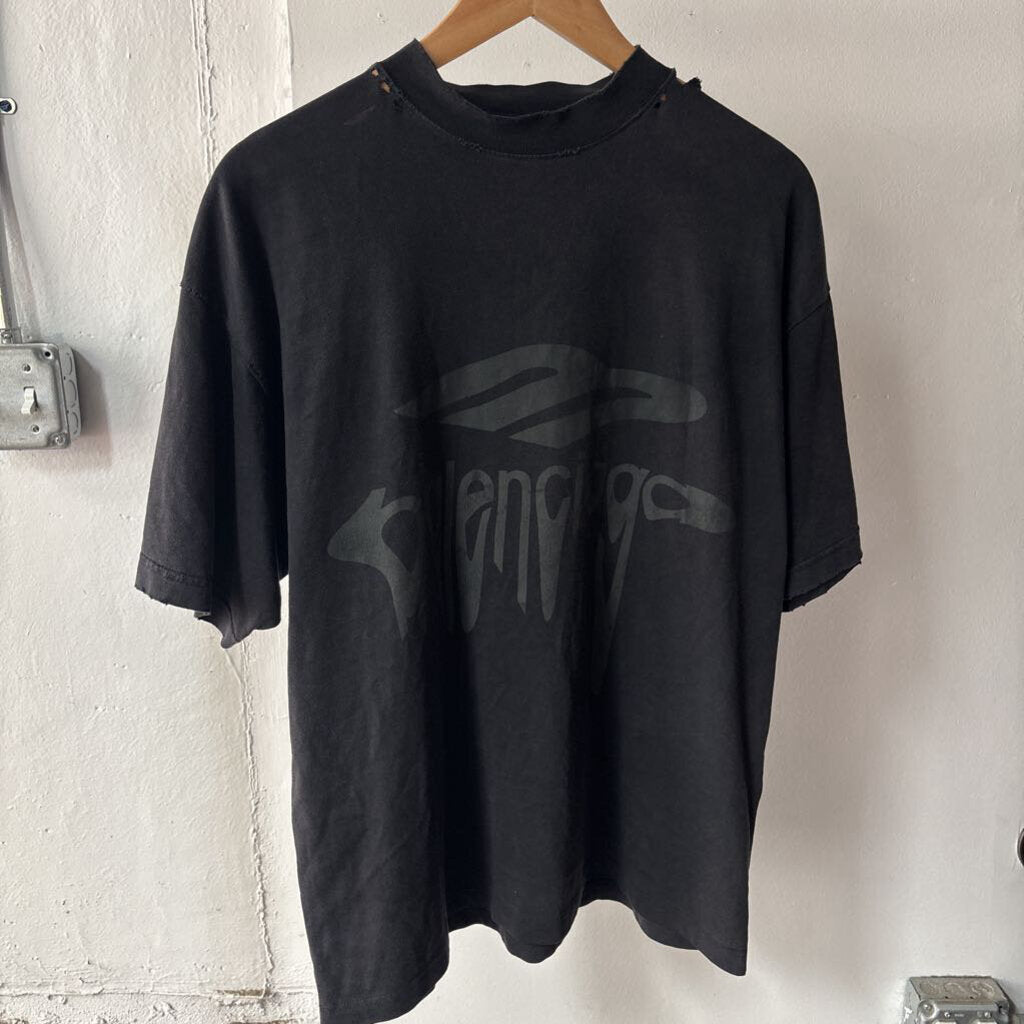 BALENCIAGA STRETCH LOGO TEE SZ.1