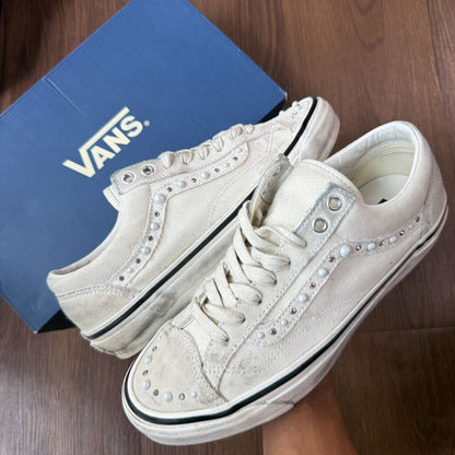 WHITE PEARLIZED VANS