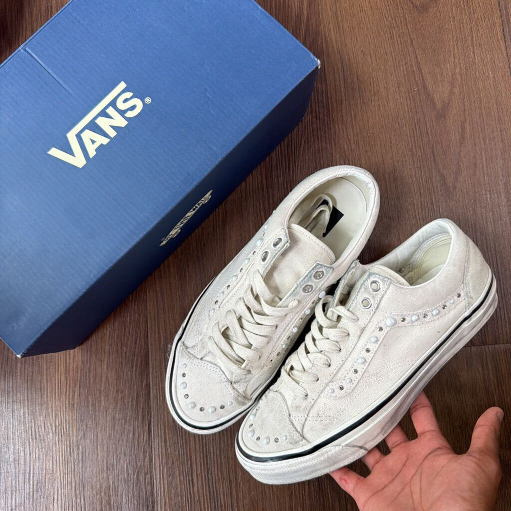WHITE PEARLIZED VANS
