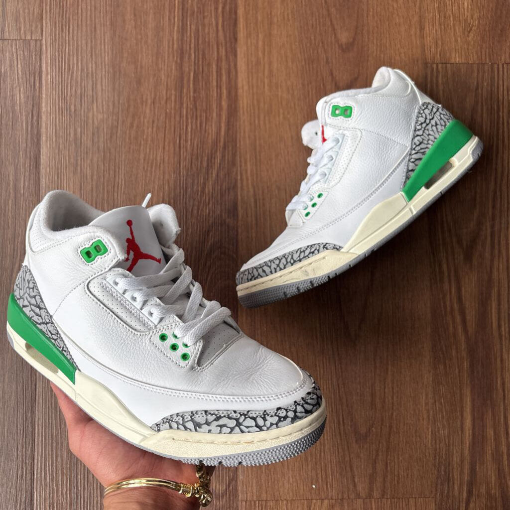 JORDAN 3 LUCKY GREEN SZ 9 (NO BOX)