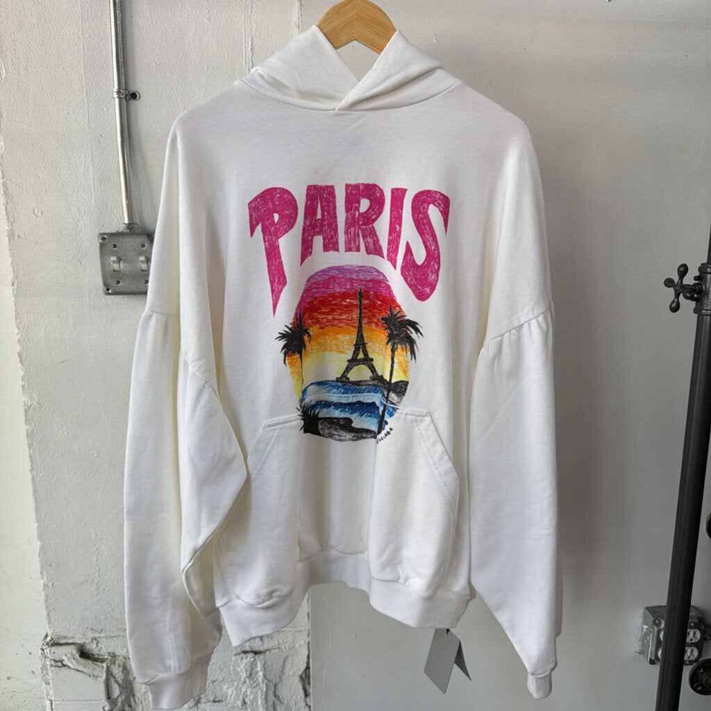 BALENCIAGA "PARIS" HOODIE SZ 2