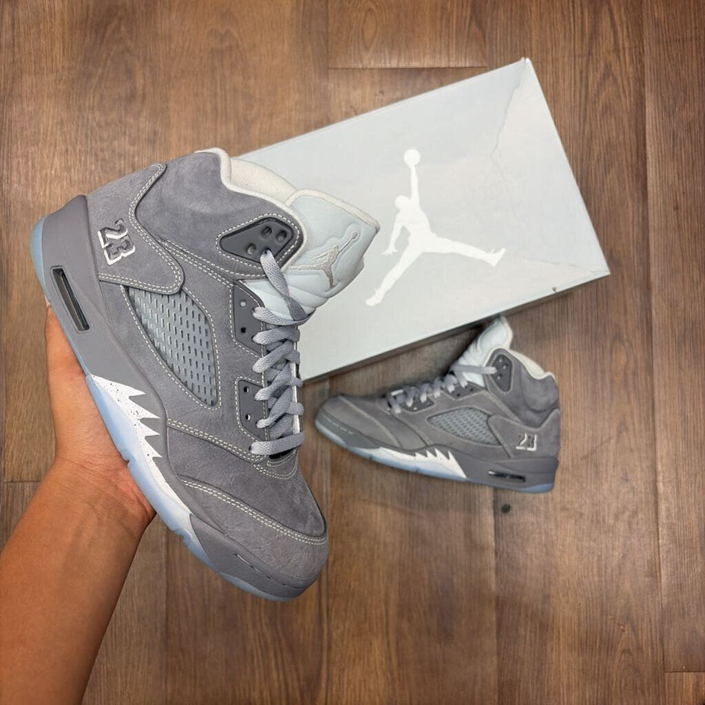 JORDAN 5 "WOLF GREY" SZ 9 (BOX)