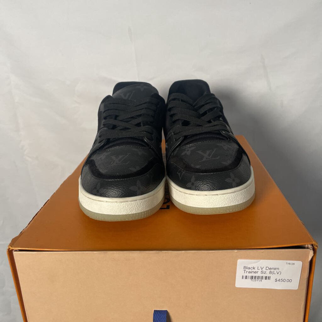 Black LV Denim Trainer Sz. 8(LV)