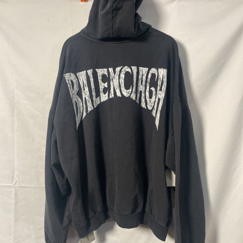 Balenciaga Black Paris Hoodie Sz. 4
