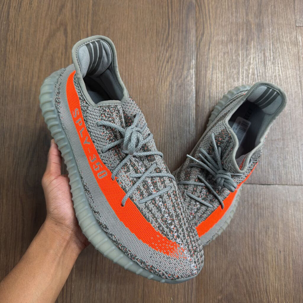 YEEZY 350 ORANGE GREY SZ 12