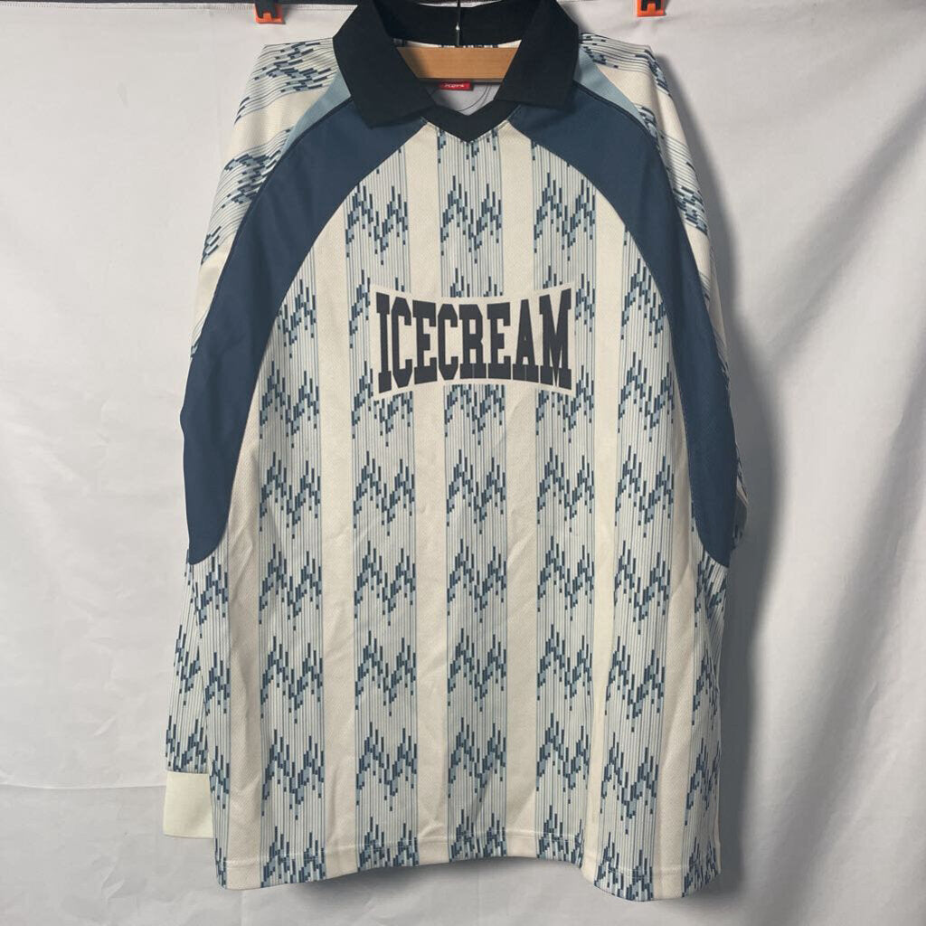 Ice Cream Blue Goal Soccer Jersey Sz. L