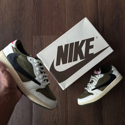 JORDAN 1 LOW X TS MEDIUM OLIVE SZ. 9 (BOX)