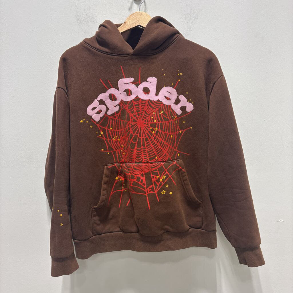 SPIDER HOODIE BROWN SZ S
