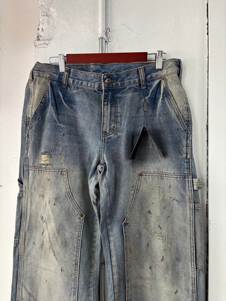 RASPBERRY DOUBLE KNEE DENIM JEANS SZ. XL