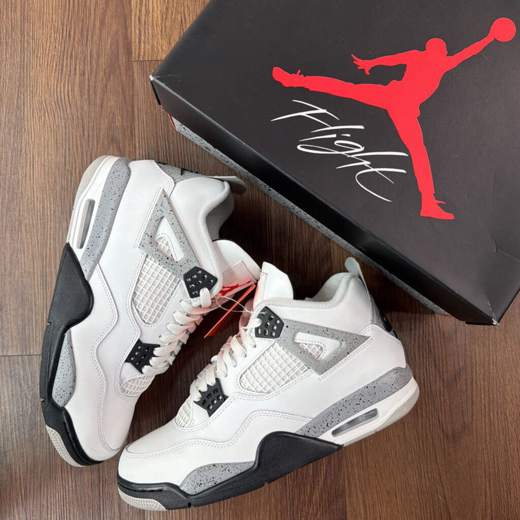 JORDAN 4 "WHITE CEMENT" SZ 9 (BOX)