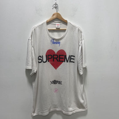 WHITE SUPREME TEE SZ XXL