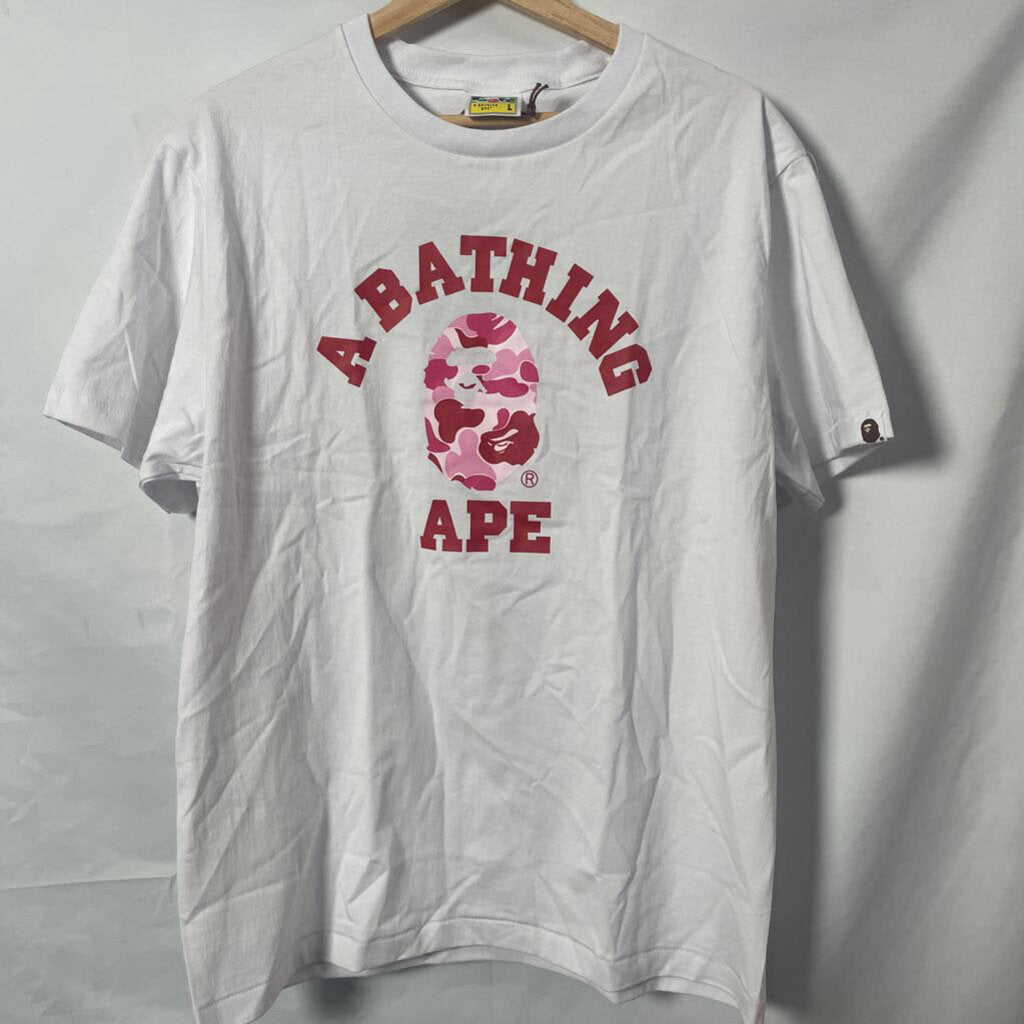 Pink Bape Head Tee Sz. L