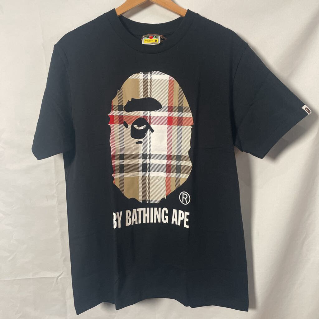 Bape Plaid Head Tee Sz. M