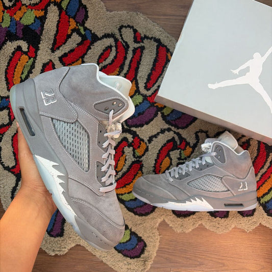 JORDAN 5 WOLF GREYS W/ BOX SZ 12