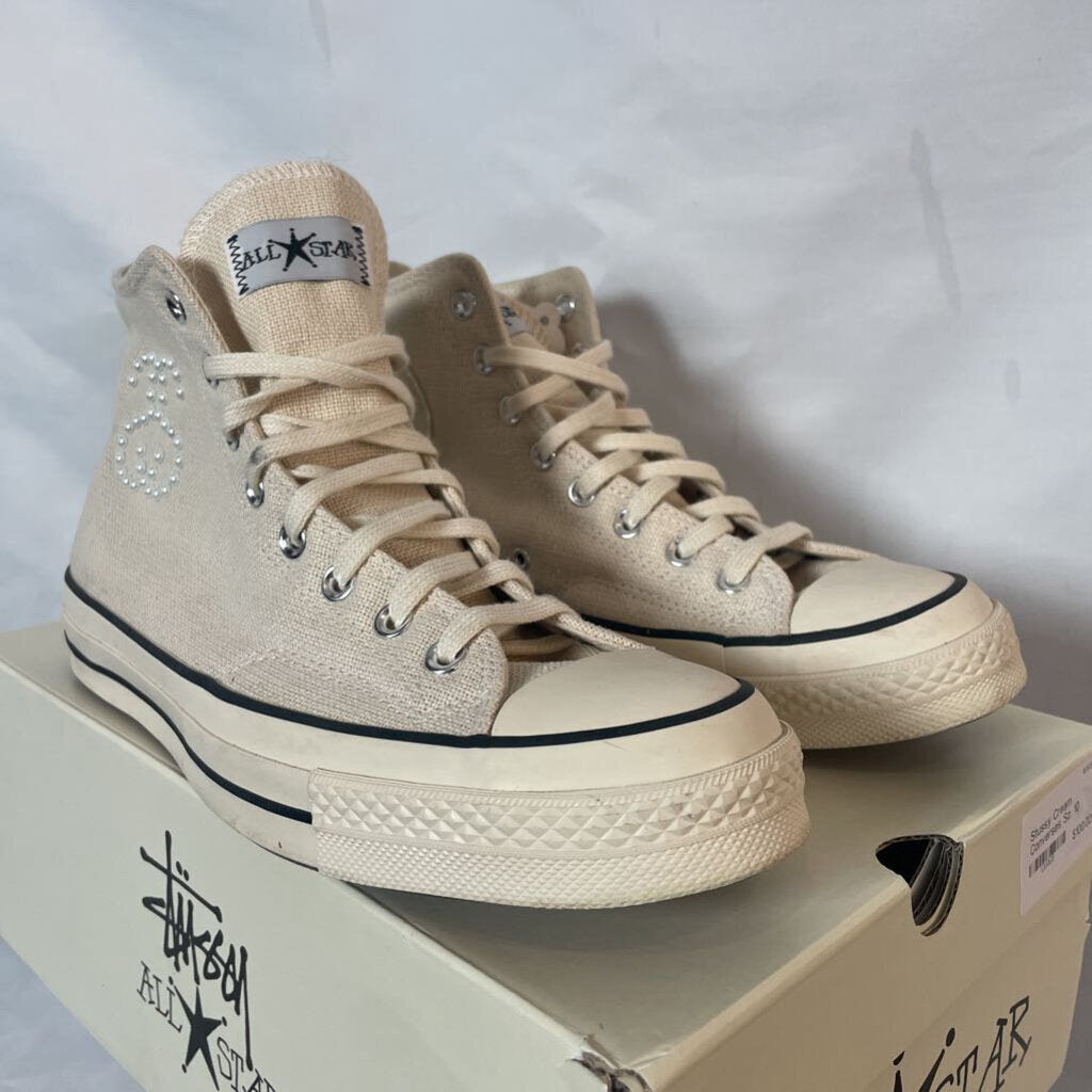 Stussy Cream Converses Sz. 10
