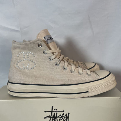 Stussy Cream Converses Sz. 10