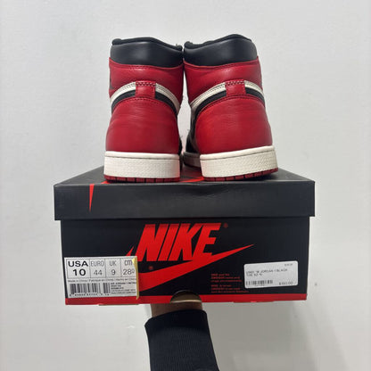 USED '18 JORDAN 1 BLACK TOE SZ 10