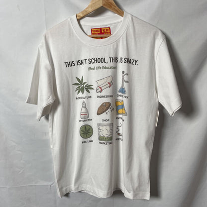 Spazy White School Tee Sz. M
