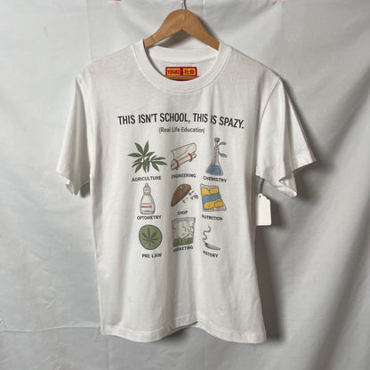 Spazy White School Tee Sz. S