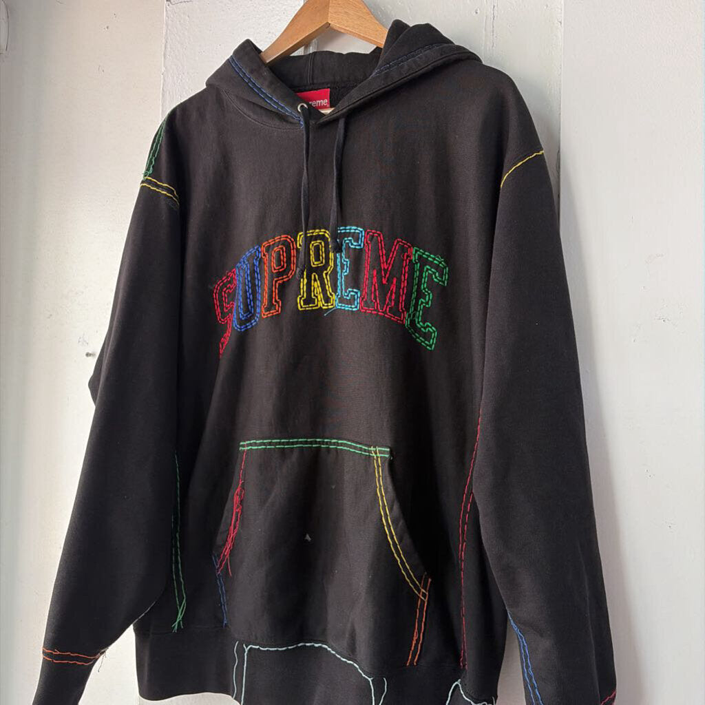 SUPREME RAINBOW HOODIE SZ L
