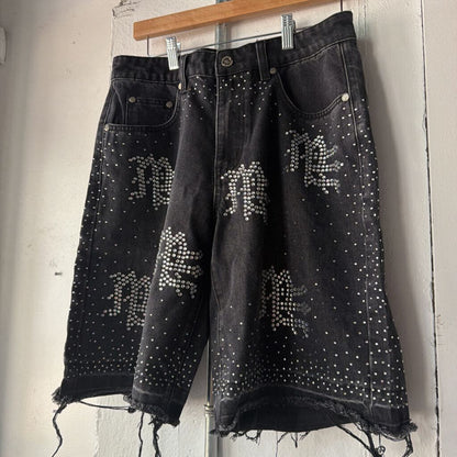 MIXED EMOTIONS RHINESTONE JORTS SZ.30