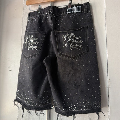 MIXED EMOTIONS RHINESTONE JORTS SZ.30