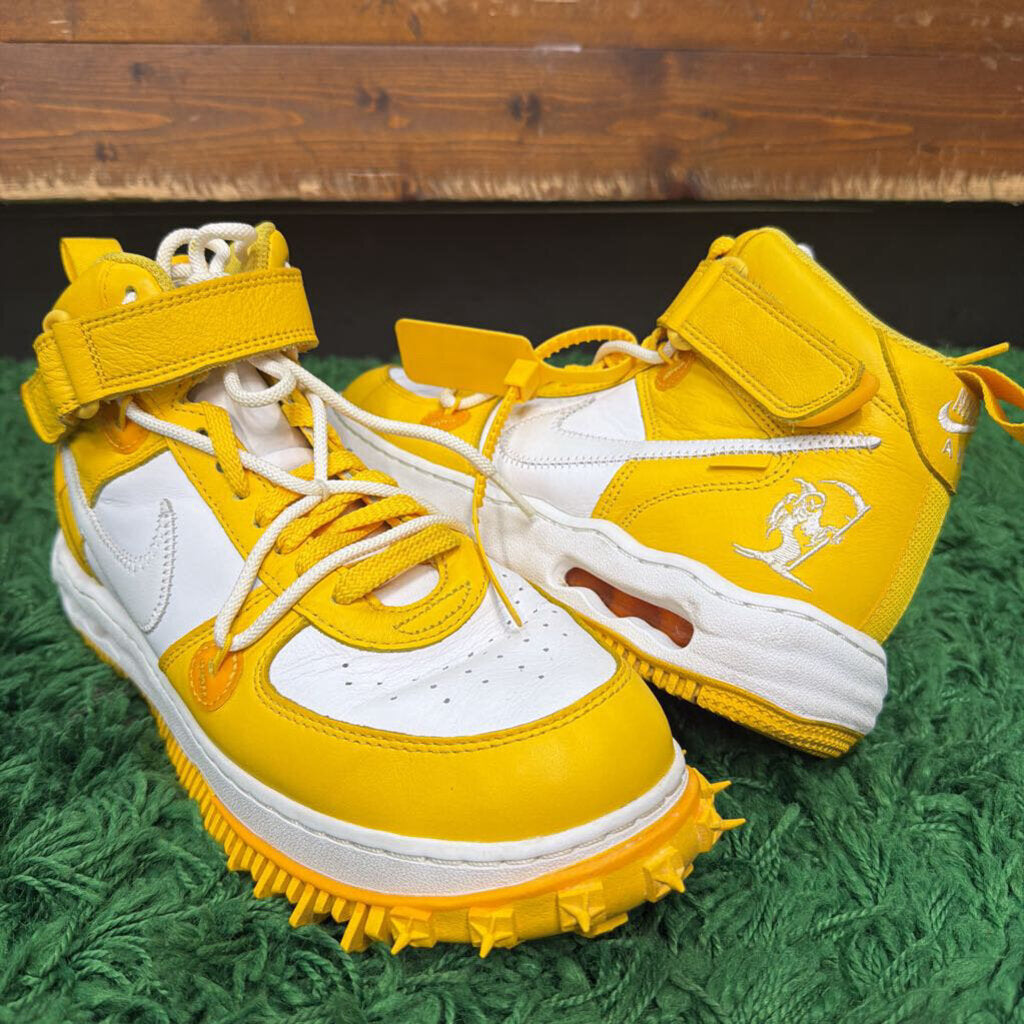 NIKE X OW FORCES ( YELLOW ) SZ.9.5 NO BOX