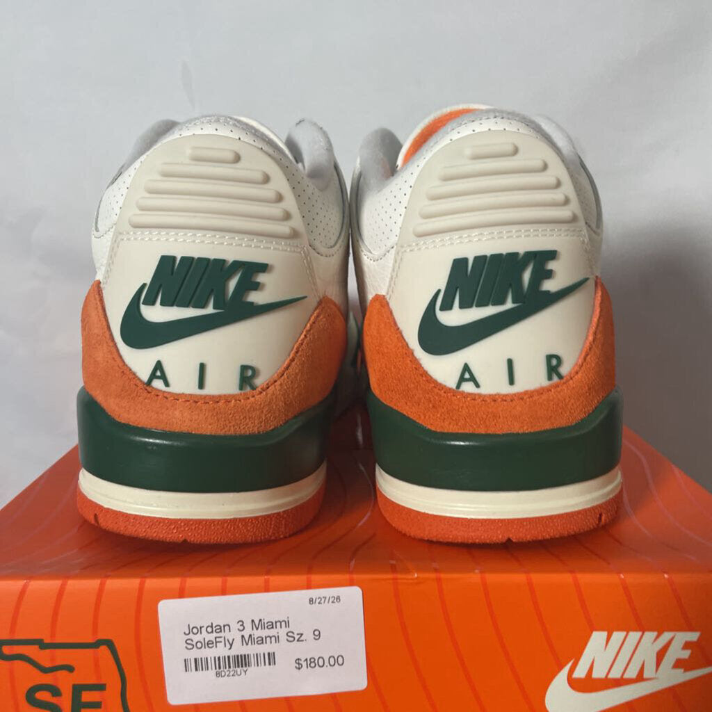 Jordan 3 Miami SoleFly Miami Sz. 9