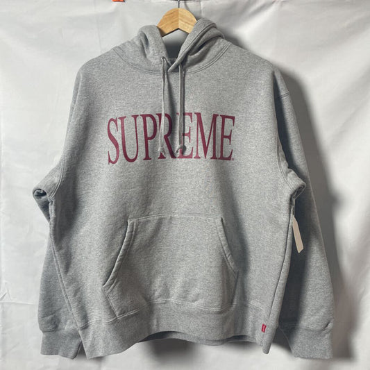 Supreme Grey Spellout Hoodie Sz. S