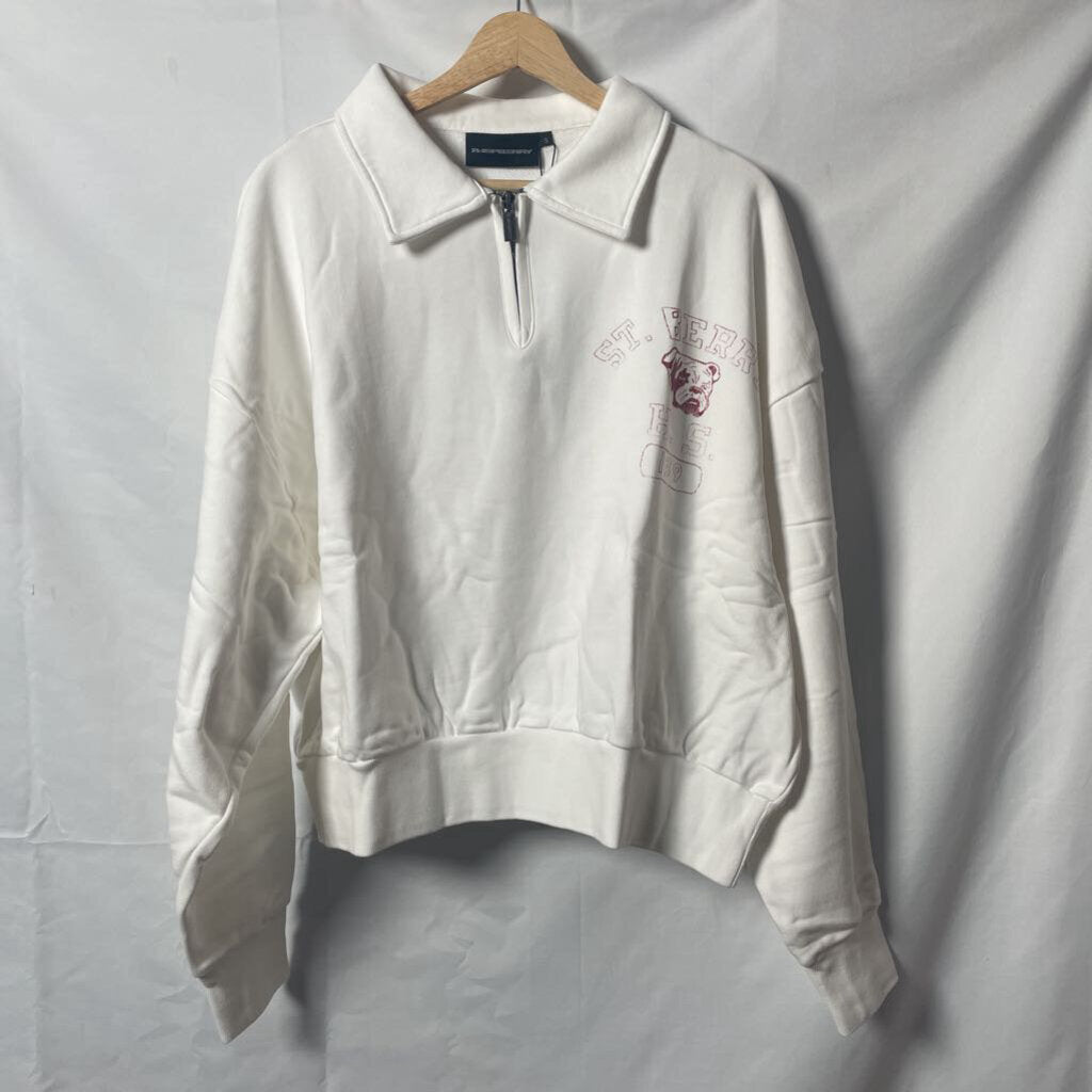 Gvgallery White Polo Pullover Sz. S