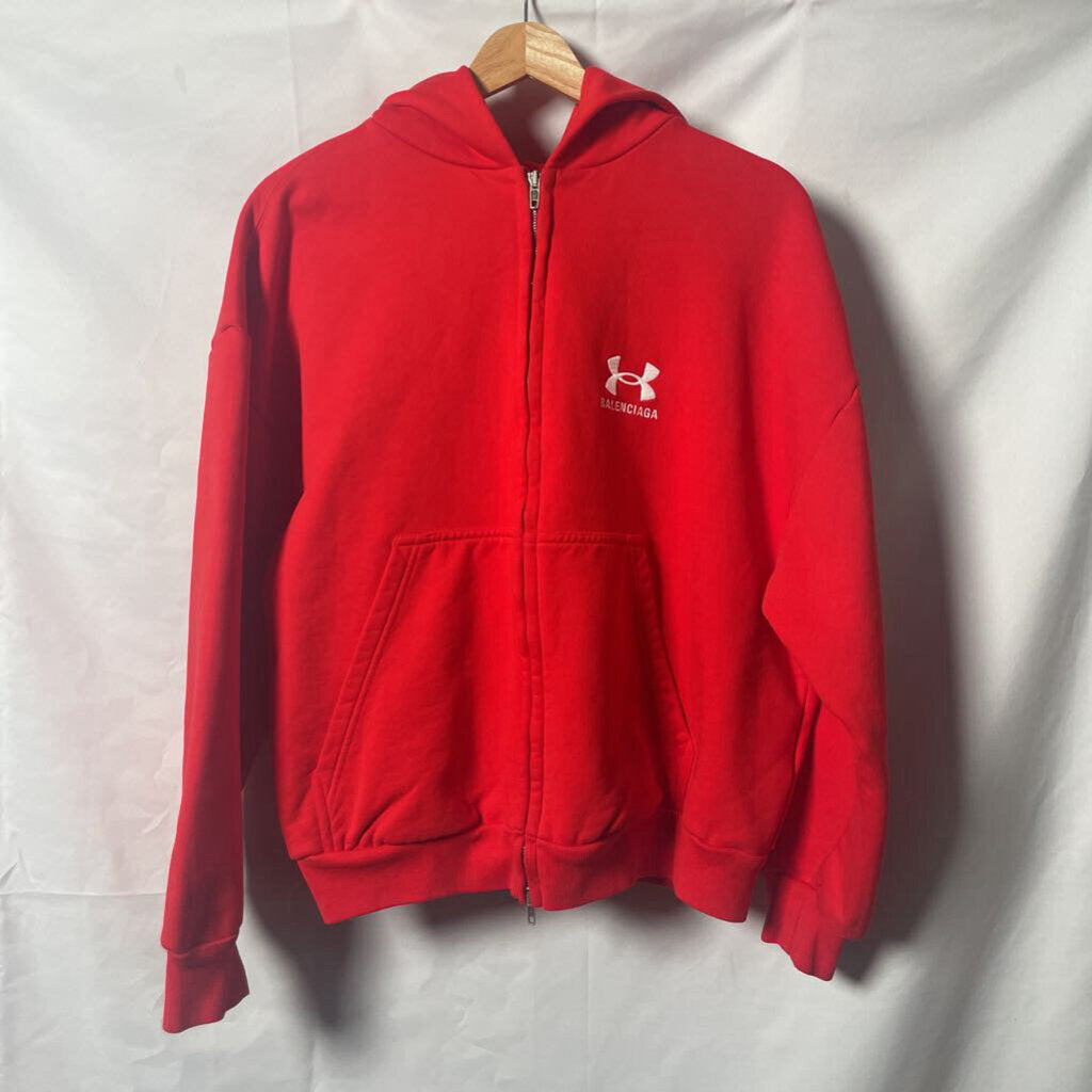 Balenciaga red Under Armor Zip Up SZ. S