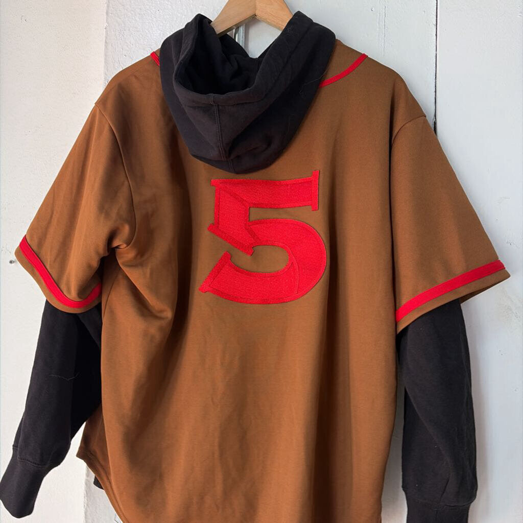 SUPREME HOODED BASEBALL JERSEY SZ. S