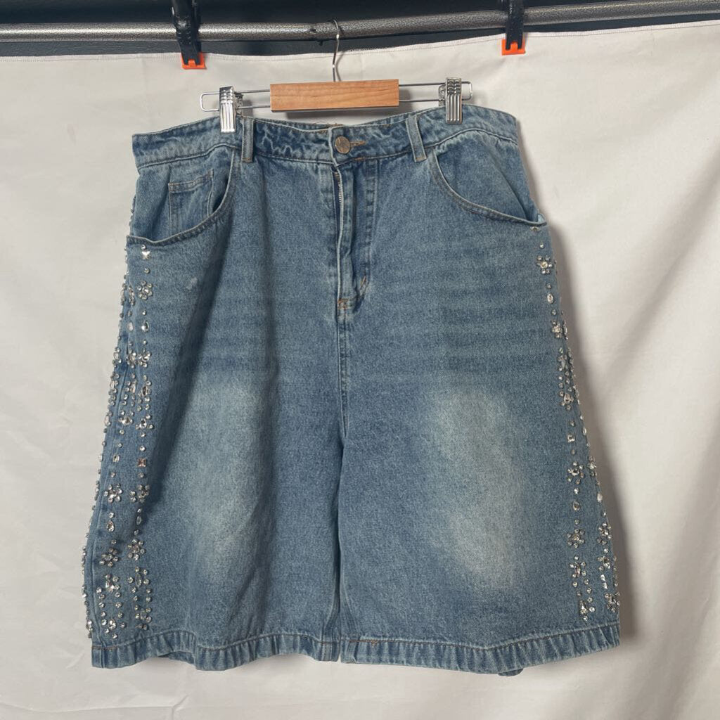 Vale Denim Side Bling Shorts Sz. 34
