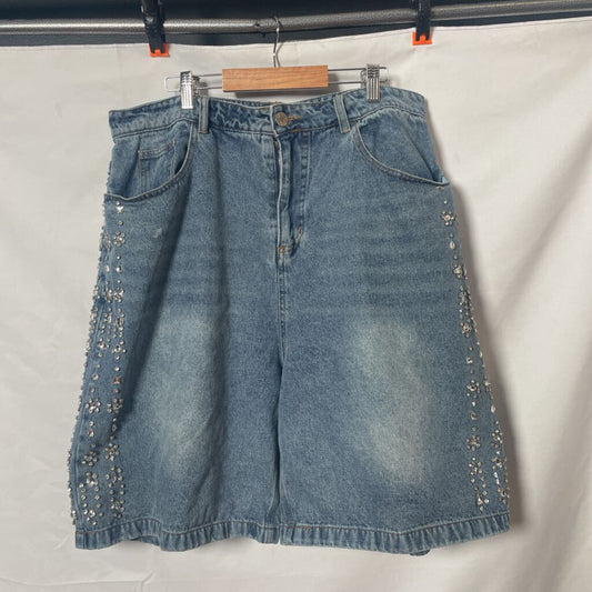 Vale Denim Side Bling Shorts Sz. 34