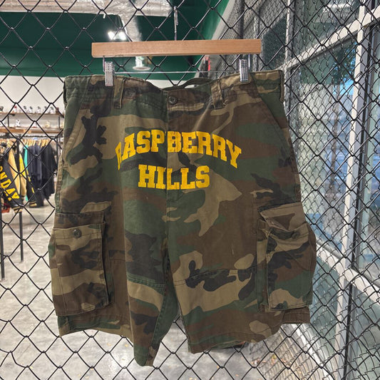 RASPBERRY HILLS CAMO SHORTS // SZ 35