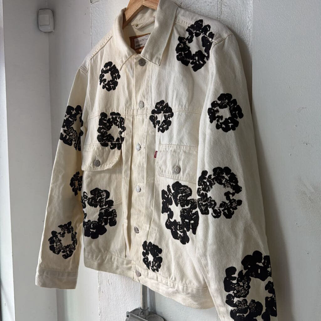 DENIM TEARS WREATH DENIM JACKET ( WHT ) SZ.M