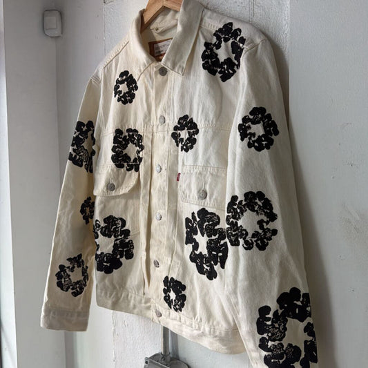 DENIM TEARS WREATH DENIM JACKET ( WHT ) SZ.M