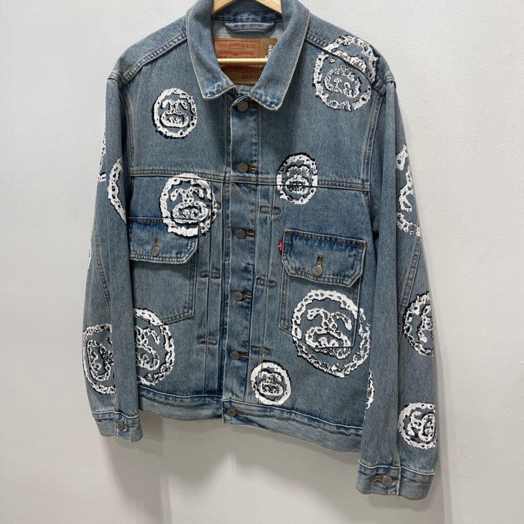 STUSSY DENIM TEARS JEAN JACKET // L