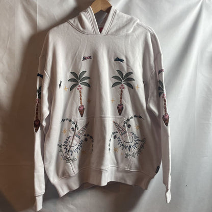 Ice cream White Tropical hoodie Sz. L